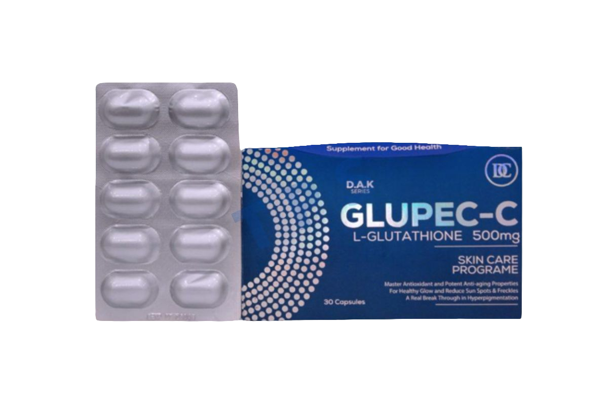 GLUPEC-C Whitening Capsules (L-Glutathione) 500gm